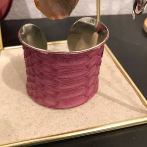 Purple genuine python bangle